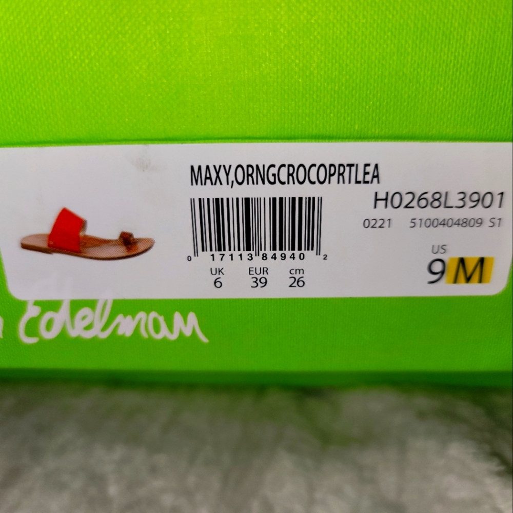 Sam Edelman,  Maxy, Orange Crocoprtlea Sandal size 9 brand new with box